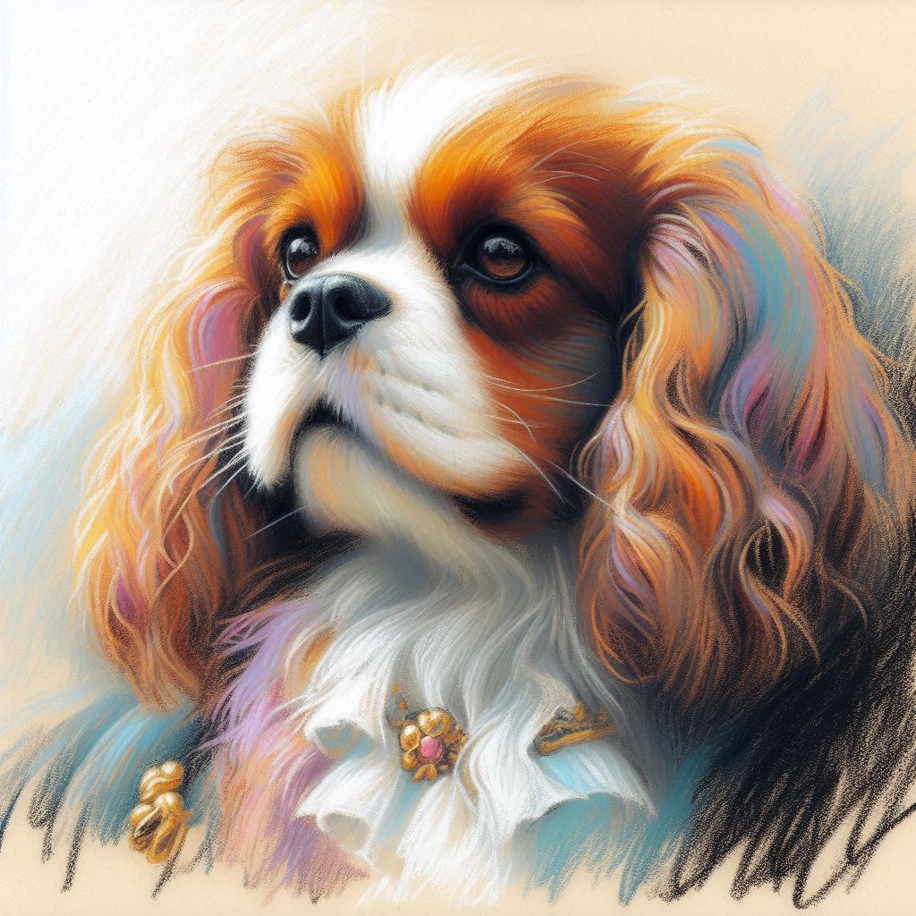 Cane Cavalier King, Stampa di un mio dipinto a Pastello, Arte STAMPABILE,  illustrazione arte animale, Download Digitale, eseguito da Papiarte® Art. w242a