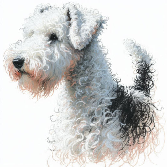 Stampa di un mio dipinto a Pastello di un ritratto di un Cane Bedlington Terrier, Arte STAMPABILE,  illustrazione arte animale, Download Digitale, eseguito da Papiarte® Art. w253d