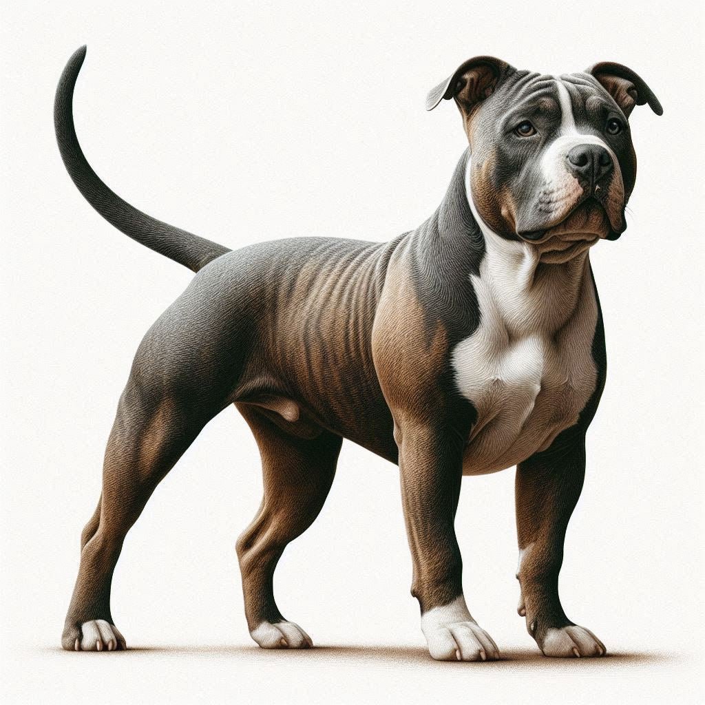 Stampa di un mio dipinto a Pastello di un ritratto di un Cane American Pittbull Terrier, Arte STAMPABILE,  illustrazione arte animale, Download Digitale, eseguito da Papiarte® Art. w254e