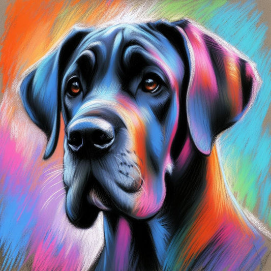 Stampa di un mio dipinto a Pastello di un ritratto di un Cane Alano, Arte STAMPABILE,  illustrazione arte animale, Download Digitale, eseguito da Papiarte® Art. w280a