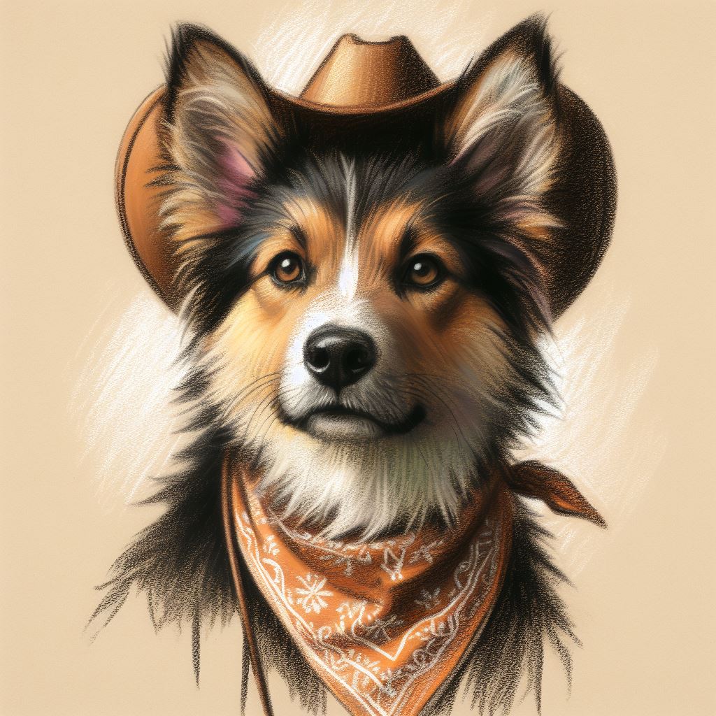 Stampa di un mio dipinto a Pastello di un ritratto di un Cane Australian Shepherd, Arte STAMPABILE,  illustrazione arte animale, Download Digitale, eseguito da Papiarte® Art. w304d