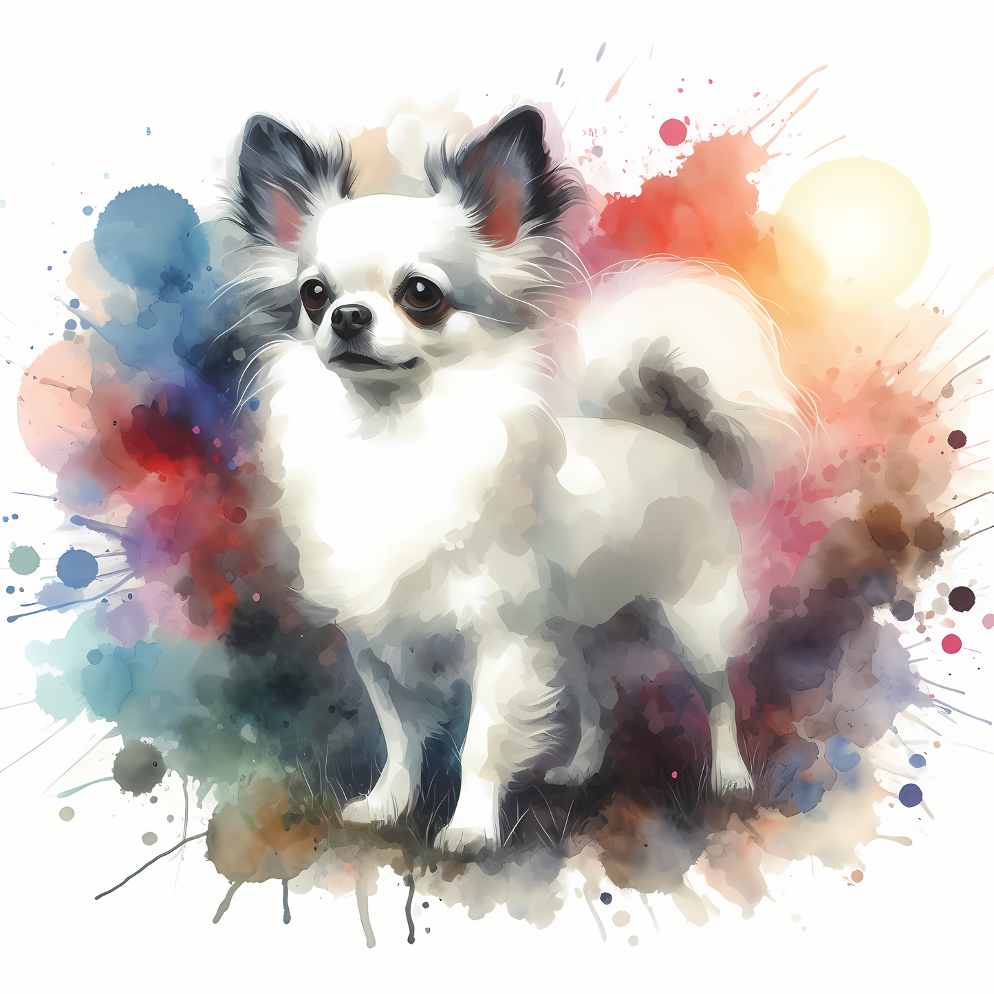 Cane Chihuahua Bianco, Stampa di un mio dipinto a Pastello, Arte STAMPABILE,  illustrazione arte animale, Download Digitale, eseguito da Papiarte® Art. w354c