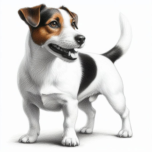 Stampa di un mio dipinto a Pastello di un ritratto di un Cane Russel Terrier, Arte STAMPABILE,  illustrazione arte animale, Download Digitale, eseguito da Papiarte® Art. w379d